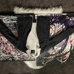 HnM black denim fleece jacket